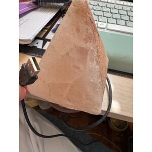 Pyramid Pink Himalayan Salt Lamp USB Raw - Works